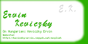 ervin keviczky business card